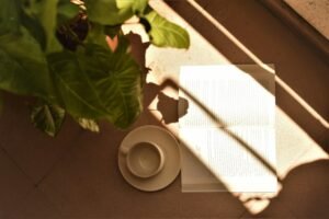 A calm, bright space for reflection and writing
