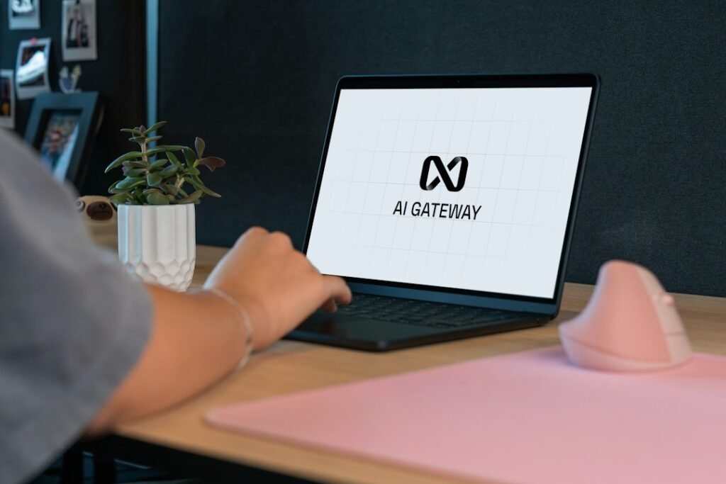 A person using a laptop at a desk while exploring digital tools